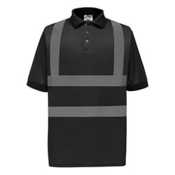 Yoko Hi-Vis Short Sleeve Polo Shirt / Mens Workwear - 4XL, Black