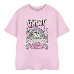 Star Wars: The Mandalorian Childrens/Kids Grogu Hippie T-Shirt - 9-10 Years, Pink