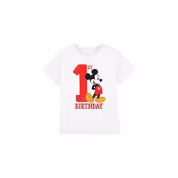 Disney Childrens/Kids Mickey Mouse 1st Birthday T-Shirt - 12-13 Years, White