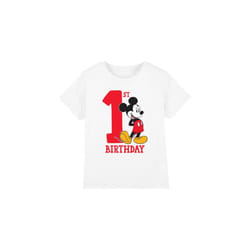 Disney Childrens/Kids Mickey Mouse 1st Birthday T-Shirt - 3-4 Years, White