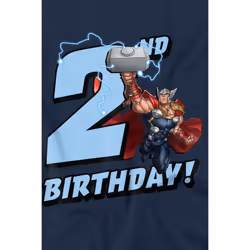 Thor Childrens/Kids 2nd Birthday T-Shirt - 5-6 Years, Navy