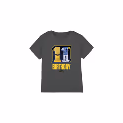 Star Wars Childrens/Kids C3PO R2-D2 Space 11th Birthday T-Shirt - 12-13 Years, Charcoal