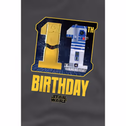 Star Wars Childrens/Kids C3PO R2-D2 Space 11th Birthday T-Shirt - 12-13 Years, Charcoal