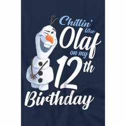 Frozen Childrens/Kids Chillin Like Olaf 12th Birthday T-Shirt - 5-6 Years, Navy