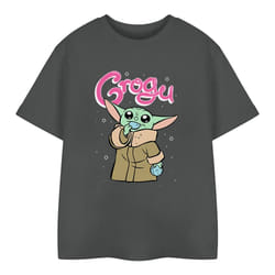 Star Wars: The Mandalorian Childrens/Kids Grogu Bubble T-Shirt - 12-13 Years, Charcoal