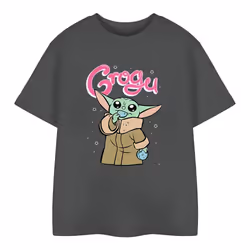 Star Wars: The Mandalorian Childrens/Kids Grogu Bubble T-Shirt - 9-10 Years, Charcoal