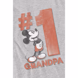 Disney Childrens/Kids Number 1 Grandpa Mickey Mouse T-Shirt - 9-10 Years, Sport Heather
