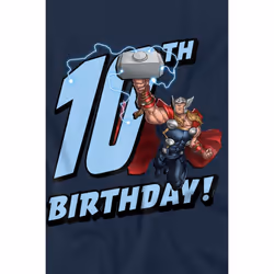 Thor Childrens/Kids 10th Birthday T-Shirt - 3-4 Years, Navy