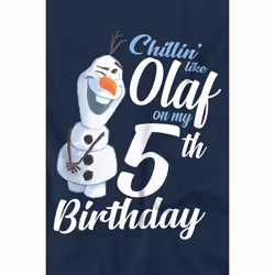 Frozen Childrens/Kids Chillin Like Olaf 5th Birthday T-Shirt - 9-10 Years, Navy