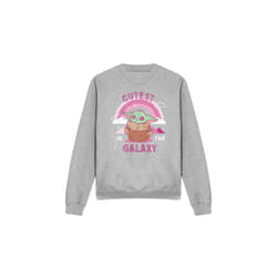Star Wars: The Mandalorian Unisex Adult Cutest In The Galaxy Grogu Sweatshirt - XL, Sport Heather