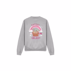 Star Wars: The Mandalorian Unisex Adult Cutest In The Galaxy Grogu Sweatshirt - M, Sport Heather