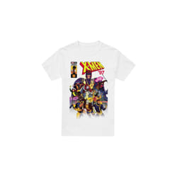 Marvel Mens X-Men Comic Cover Team T-Shirt - L, White