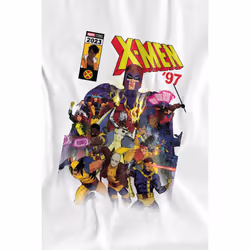 Marvel Mens X-Men Comic Cover Team T-Shirt - L, White