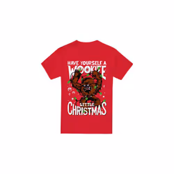 Star Wars Mens A Wookie Little Christmas T-Shirt - XL, Red