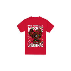 Star Wars Mens A Wookie Little Christmas T-Shirt - XL, Red