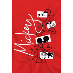 Disney Mens Mickey Mouse Geometric Shapes T-Shirt - M, Red
