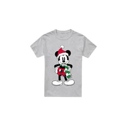 Disney Mens Mickey Mouse Tartan Christmas T-Shirt - S, Sport Heather