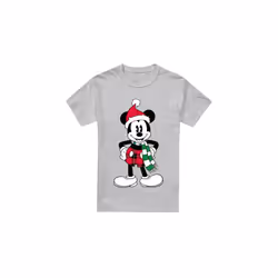 Disney Mens Mickey Mouse Tartan Christmas T-Shirt - XXL, Sport Heather
