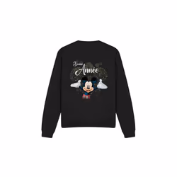 Disney Unisex Adult French Mickey Mouse Fireworks New Year Sweatshirt - XL, Black