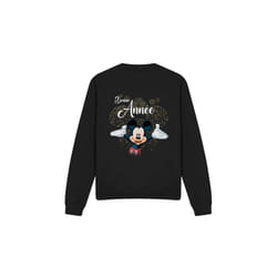 Disney Unisex Adult French Mickey Mouse Fireworks New Year Sweatshirt - XL, Black