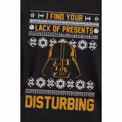 Star Wars Unisex Adult Lack Of Christmas Presents Fair Isle Sweatshirt - XXL, Black