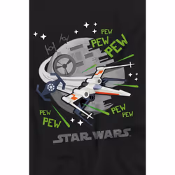 Star Wars Childrens/Kids Pew Pew X-Wing T-Shirt - 7-8 Years, Black