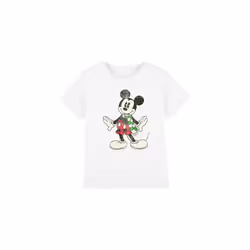 Disney Childrens/Kids Mickey Mouse Retro Scarf Christmas T-Shirt - 5-6 Years, White