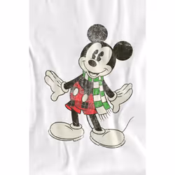 Disney Childrens/Kids Mickey Mouse Retro Scarf Christmas T-Shirt - 5-6 Years, White