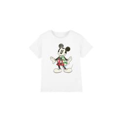 Disney Childrens/Kids Mickey Mouse Retro Scarf Christmas T-Shirt - 12-13 Years, White