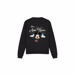 Disney Unisex Adult Italian Mickey Mouse Fireworks New Year Sweatshirt - XXL, Black