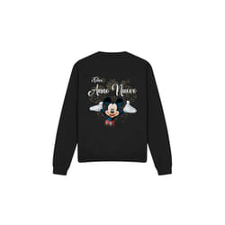 Disney Unisex Adult Italian Mickey Mouse Fireworks New Year Sweatshirt - L, Black