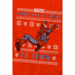 Spider-Man Childrens/Kids Christmas Sweater T-Shirt - 9-10 Years, Red