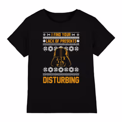 Star Wars Childrens/Kids Lack Of Christmas Presents Fair Isle T-Shirt - 12-13 Years, Black