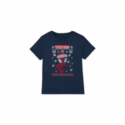 Spider-Man Childrens/Kids Snowflake Christmas Sweater T-Shirt - 12-13 Years, Navy