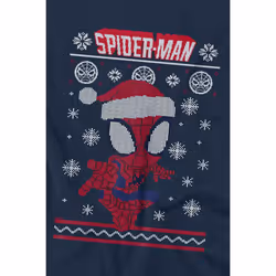 Spider-Man Childrens/Kids Snowflake Christmas Sweater T-Shirt - 12-13 Years, Navy