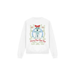 Star Wars Unisex Adult Merry Beep Boop Beep R2-D2 Christmas Sweatshirt - L, White