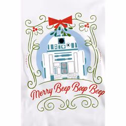 Star Wars Unisex Adult Merry Beep Boop Beep R2-D2 Christmas Sweatshirt - L, White