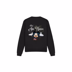 Disney Unisex Adult Spanish Mickey Mouse Fireworks New Year Sweatshirt - XL, Black