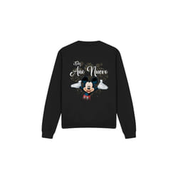 Disney Unisex Adult Spanish Mickey Mouse Fireworks New Year Sweatshirt - S, Black