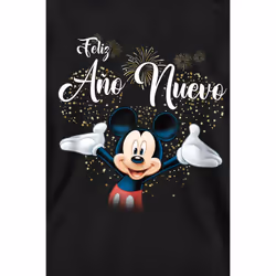 Disney Unisex Adult Spanish Mickey Mouse Fireworks New Year Sweatshirt - S, Black