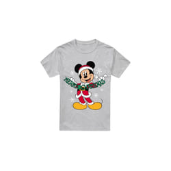 Disney Mens Merry Christmas Mickey Mouse T-Shirt - XXL, Sport Heather