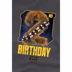 Star Wars Childrens/Kids Chewbacca Space 2nd Birthday T-Shirt - 3-4 Years, Charcoal