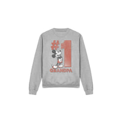 Disney Unisex Adult Number 1 Grandpa Mickey Mouse Sweatshirt - S, Sport Heather