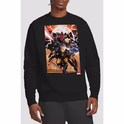 Marvel Unisex Adult X-Men Team Attack Sweatshirt - S, Black