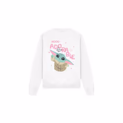 Star Wars: The Mandalorian Unisex Adult Mood Adorable Grogu Sweatshirt - XL, White