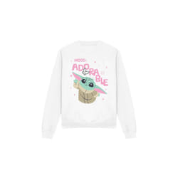 Star Wars: The Mandalorian Unisex Adult Mood Adorable Grogu Sweatshirt - XL, White