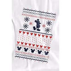 Disney Mens Mickey Mouse Christmas Sweater T-Shirt - L, White