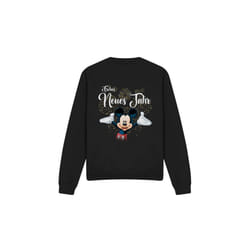 Disney Unisex Adult German Mickey Mouse Fireworks New Year Sweatshirt - XXL, Black