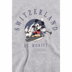Disney Unisex Adult Switzerland Mickey Mouse Sweatshirt - M, Sport Heather