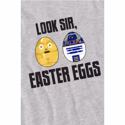 Star Wars Mens Look Sir, Easter Eggs T-Shirt - XL, Sport Heather